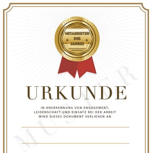 Certificado de Empleado del Año o reconocimiento especial para imprimir y etiquetarte tú mismo I DIY