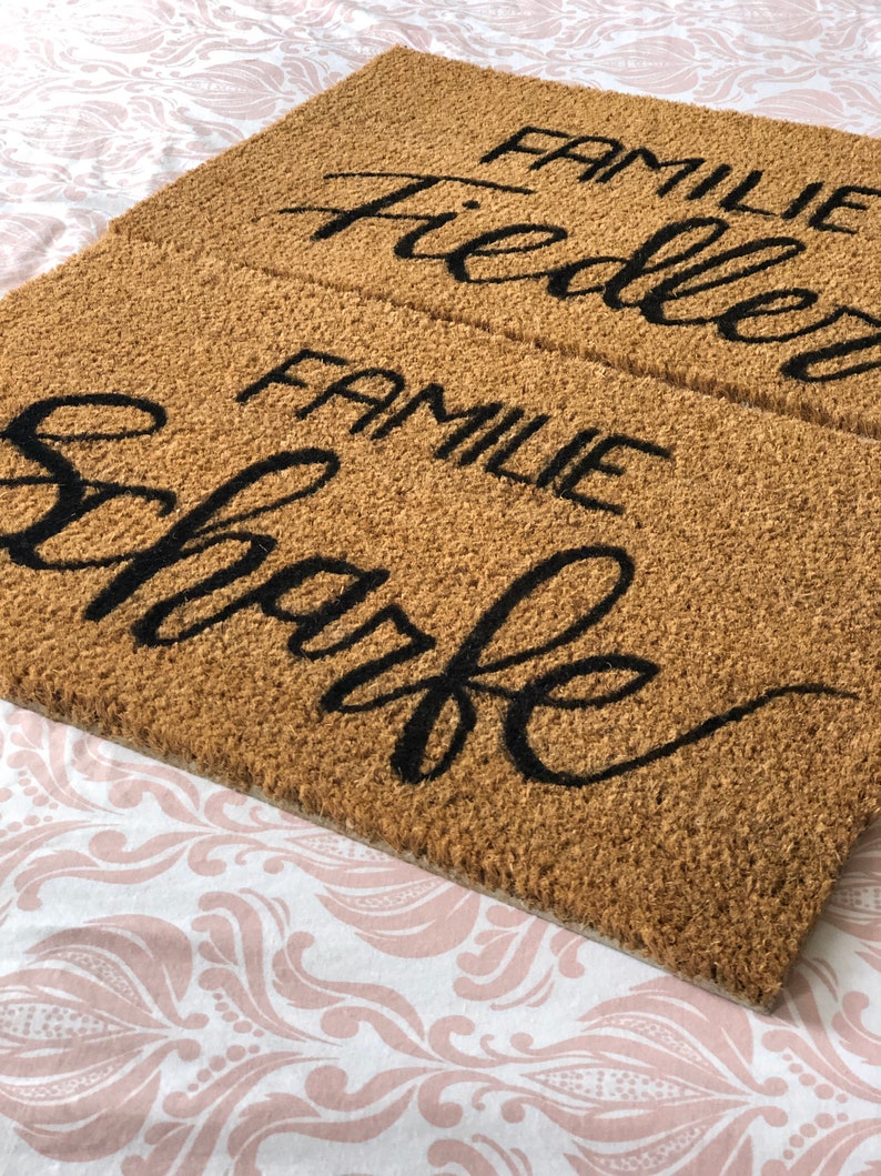 Kokos Fußmatte individuell beschriftet personalisiert Doormat Etsy.de