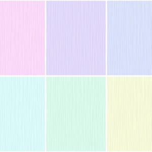 Può includere: Un set di 10 texture di carta digitale con un sottile motivo a righe in colori pastello, tra cui lavanda, rosa, azzurro, verde menta e giallo.
