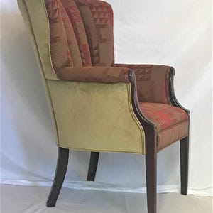 Vintage 1940s Channel Back Velvet Chair - Newly Upholstered Arm Chair