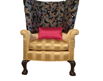 19th Century George II Chinoiserie Barrel Chair or Porter's Chair