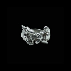 Hand-Sculpted Abstract Silver Angel Ring
