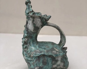 Escultura de cerámica original, obra de arte en arcilla esmaltada, arte chino
