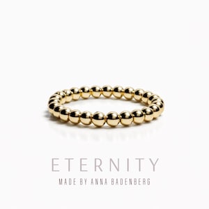 RING (3mm) zauberhafter Kugelring aus leuchtenden 925er Sterling Silber Kugeln, 24Kt vergoldet, Stapelring, Kugelring