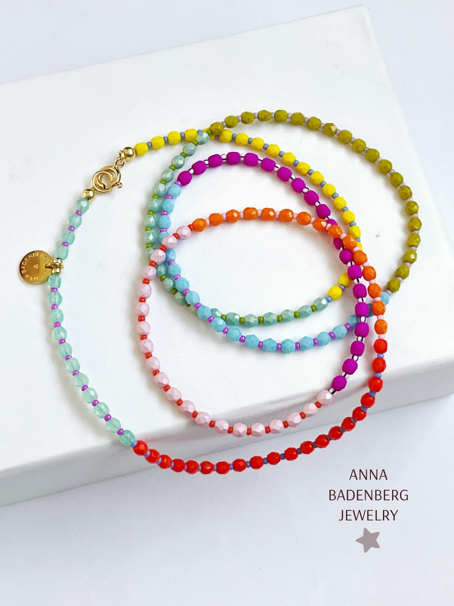 tol CHAIN Bohemian Glass Beads in Rainbow Colors and Colorful