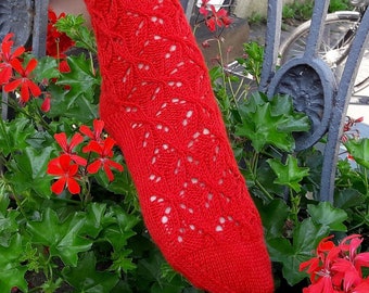 Chaussettes à motif dentelle rouge, taille 38/39