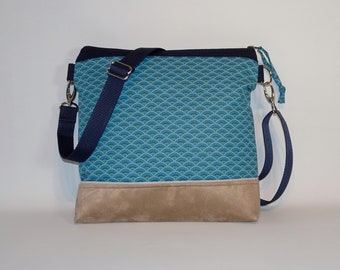 Sac bandoulière turquoise, sac à main femme, sacs