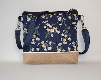 Umhängetasche Blumen Handtasche Damen Schultertasche blau