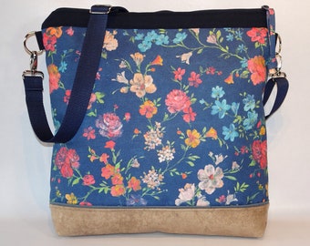 Shoulder bag LARGE flowers handbag ladies