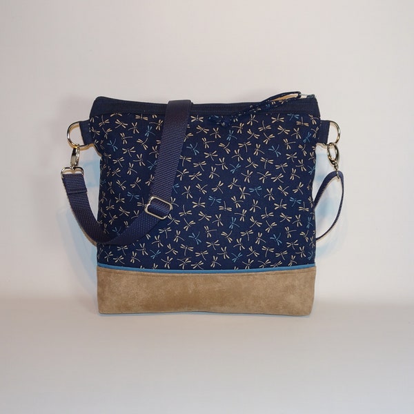 Umhängetasche Libelle Handtasche Damen blaue Umhängetasche