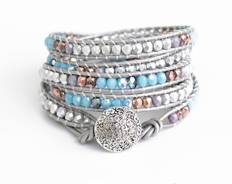 Bransoleta boho Silver Turquoise