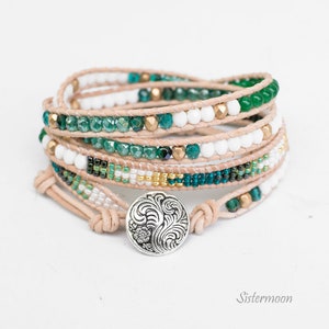 Chan Luu-stijl Emerald boho-armband