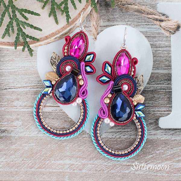 Boucles d'oreilles Soutache Printemps