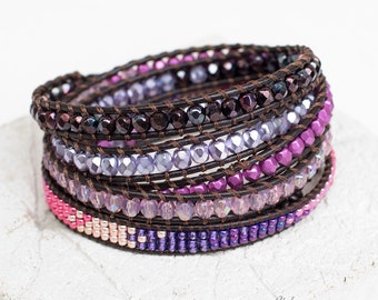 Bracelet bohème prune