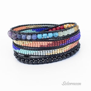 Regenbogen-Mantra-OM-Chakra-Armband