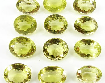 Natural Lemon Quartz Loose Gemstone Stone Oval Cut Stone Wholesale Lot 46697 - 46706