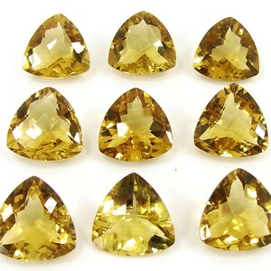 Natural Champagne Quartz Gemstone Stone Trillion Checker Cut Wholesale Lot 46605 - 46615