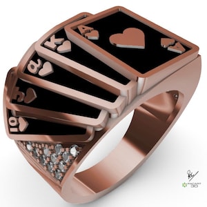 Anillo de Cartas de Poker con Brillantes de 1.5 mm para descargar en formatos stl