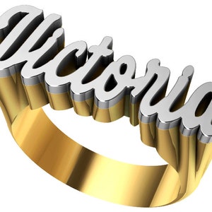 Signet Ring with full name customizable in stl and obj digital format