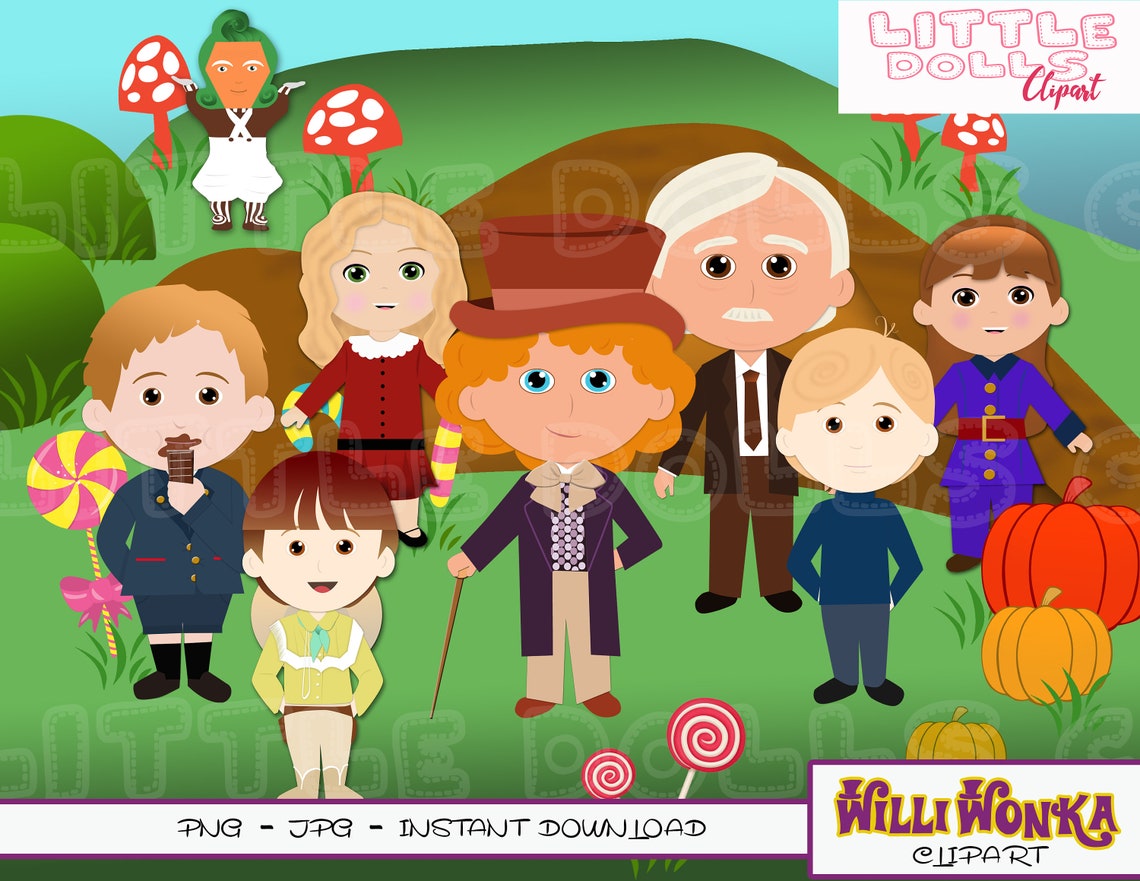 Clipart willy Wonka Instant Download - Etsy UK