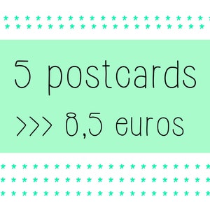 5 cartes postales au choix, A6