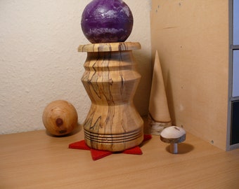 Candlestick made of stocked birch