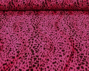 Fellimitat Leopard pink schwarz Leopardenstoff