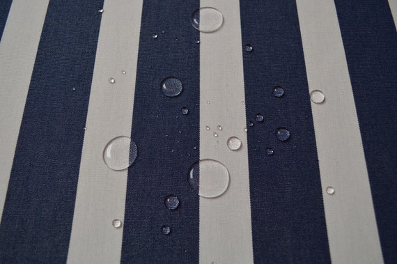 Markisenstoff dunkelblau weiß gestreift C 19 marine Outdoorstoff