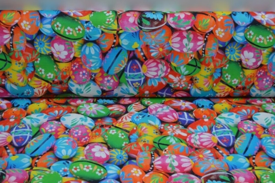 Ostereierstoff Stoff mit Ostereiern Osterstoff Ostern Stoff bunter