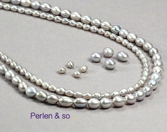 10 Rice-grey beads Ø 4.5 mm or 3.5 mm selectable