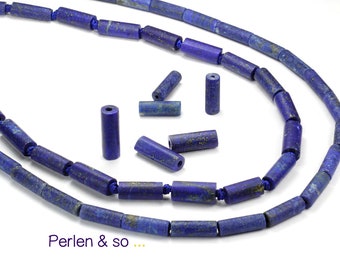 3 lapis lazuli tubes Ø 5 or 6 mm selectable matt ground