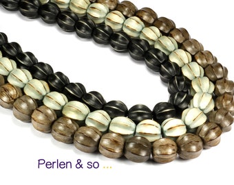 2 coconut beads Ø 16 mm corrugated, color selectable