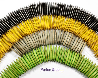 10 coconut lenses 38 x 15 mm oval in black, yellow, gray and green color selectable.