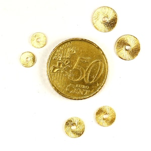 30 Metallscheiben Ø 6 mm, 8 mm und 10mm Kupfer vergoldet, glatt Bild 4