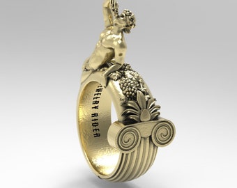 God Dionysus ring, Greek Mythology, God of the grape-harvest, Bacchus ring