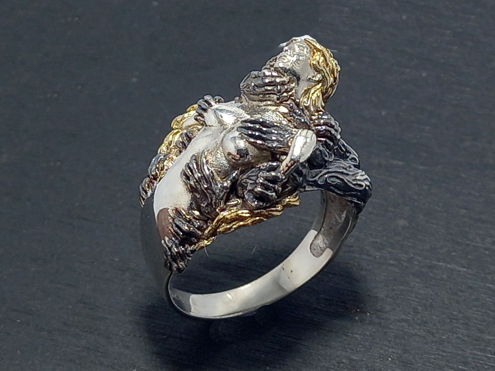 Hands on Goddess Ring Rude Unique Jewellery Valentines Ring | Etsy