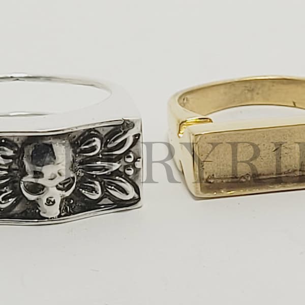 Skull ring with a secret Compartment, stash ring, pillbox ring, hidden draw ring