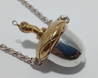 Acorn Stash necklace, silver 925, stash box pendant