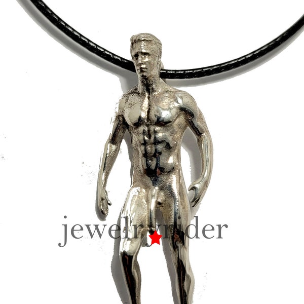 Nude n sexy Man pendant, silver 925, sex and romance jewelry