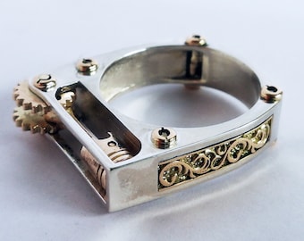 Piston ring, mechanic ring, LS2 engine ring, racing ring, unique jewellery