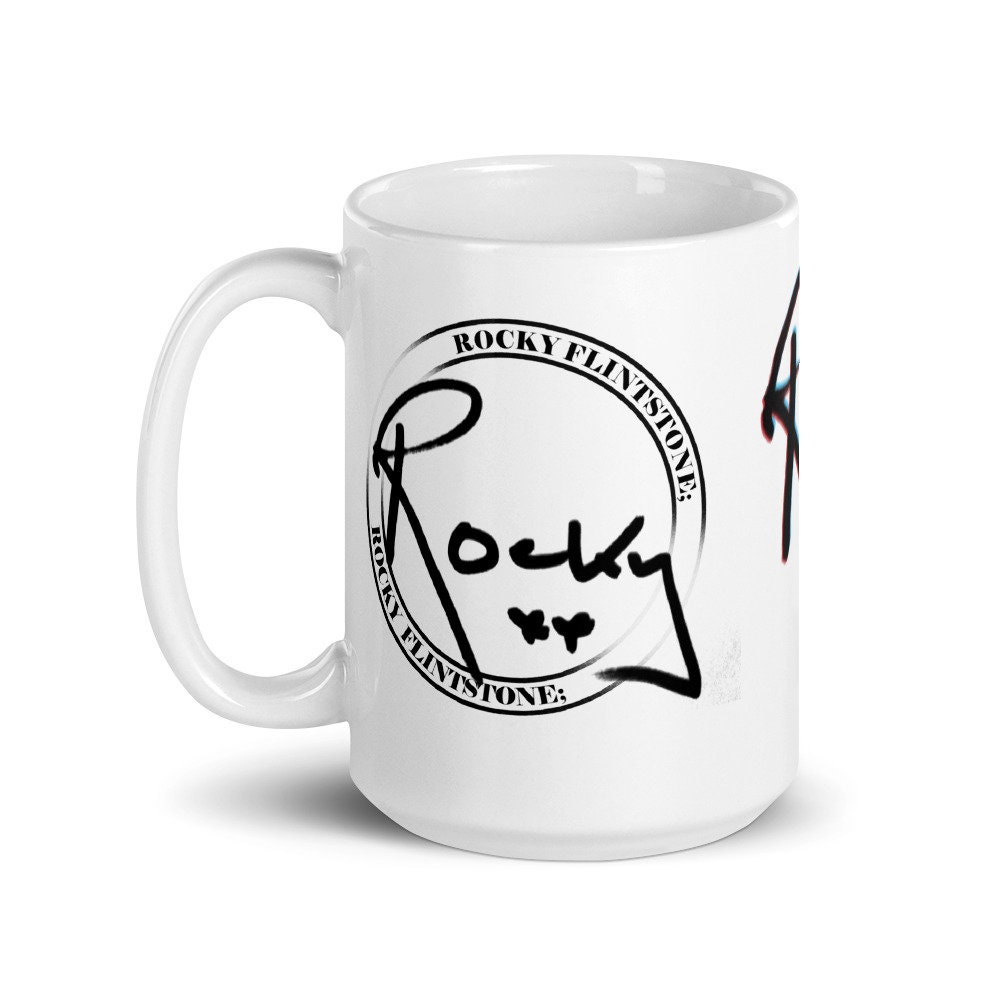 Ceramic Mug With a Rocky Flintstone Signature; - Etsy