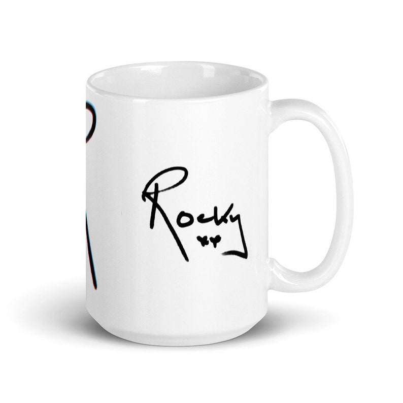 Ceramic mug with a Rocky Flintstone signature image 3