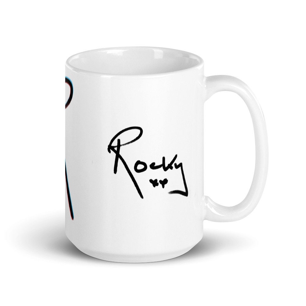 Ceramic Mug With a Rocky Flintstone Signature; - Etsy
