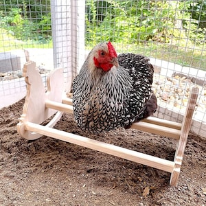 Chicken Rocking Roosting Bar Toy for Coop Made in The USA! Solid Strong Natural Wooden Swing Ladder Perch To