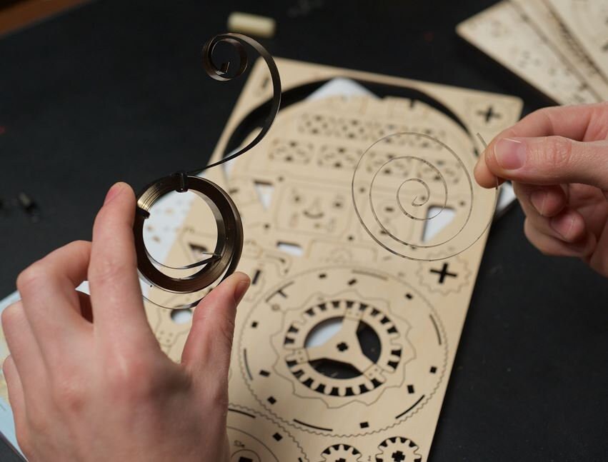 Mechanical Wooden Puzzle, Table Clock Stargazer, Self
