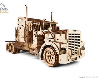 Mechanical Wooden Puzzle, Truck, DIY Kit, Gift for Men, Christmas Gift, Birthday Gift for Teens, Craft Gift