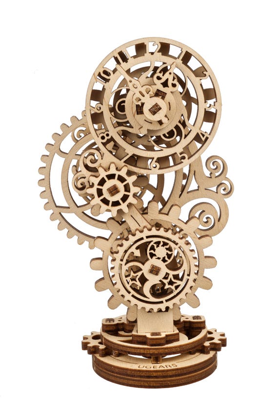 Steampunk-Uhr Mechanische Holzpuzzle zum selberbauen