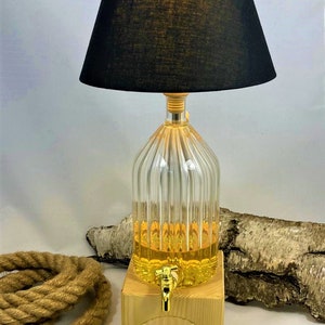 Gift for Men, Table Lamp, Decanter, Whiskey Dispenser, Christmas Gift for Boyfriend, Whiskey Lamp Drinking Glass image 1