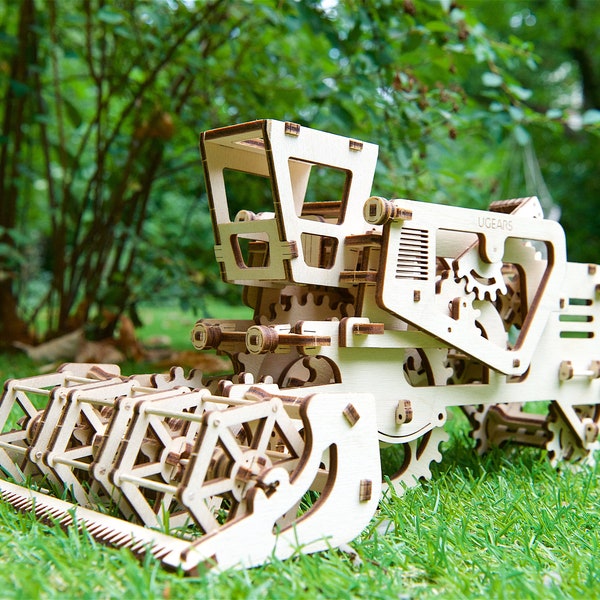 Mechanische Holzpuzzle Mähdrescher, Modellbausatz, Bastelgeschenk, Geschenk für Jugendliche 14+, Combine Harvester