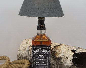 Jack Daniels Lamp, Gift for Him, Bar Decor, Boyfriend Birthday Gift, Whisly Lamp, Bottlelamp Filled, Christmas Gift